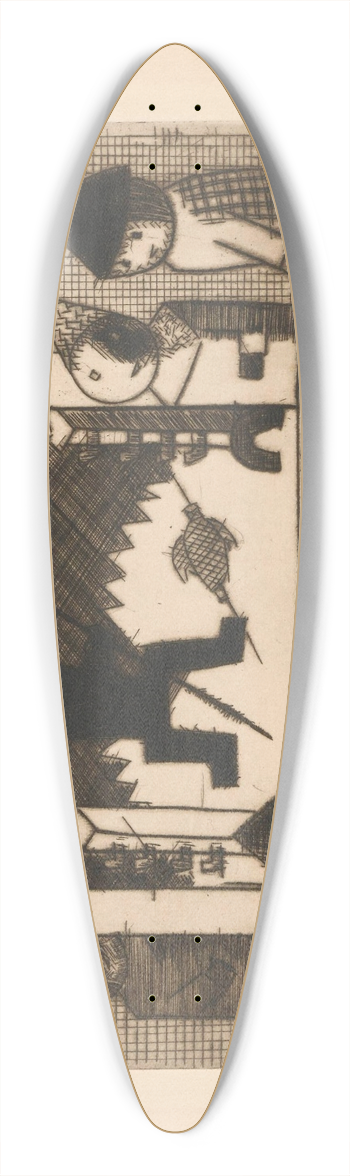 Tadeusz Makowski - Fireplace 39.3 inch art pintail longboard deck