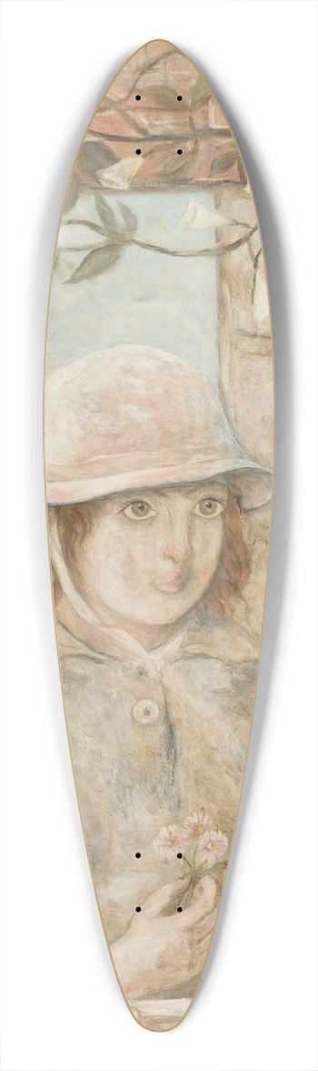 Tadeusz Makowski - Flowered window 39.3 inch art pintail longboard deck