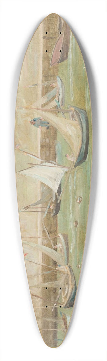 Tadeusz Makowski - Sailing boats 39.3 inch art pintail longboard deck