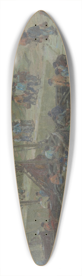 Terrick Williams - Fishermen at sundown, Audierne, Brittany 39.3 inch art pintail longboard deck