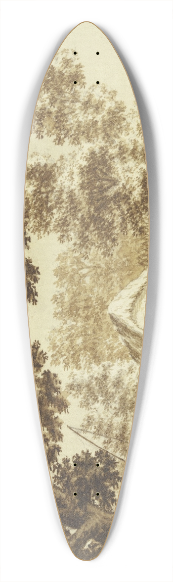 Theodor de Bruyn - Landschaft, vorn ein Wasser, links zwei Angler 39.3 inch art pintail longboard deck