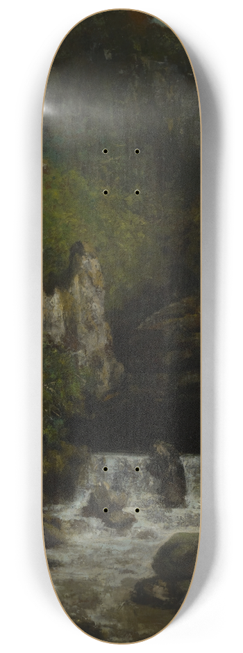 Gustave Courbet - Landscape with aWaterfall 8.25 inch art skate deck