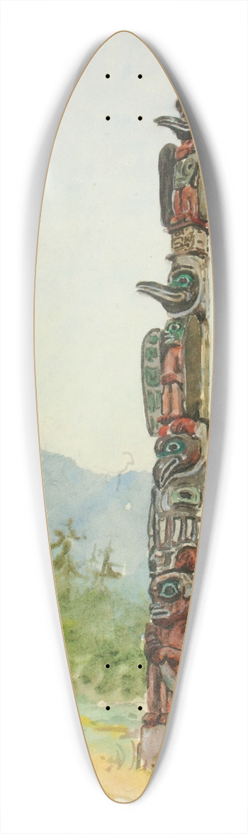 Theodore J. Richardson - The Raven Totem Pole 39.3 inch art pintail longboard deck