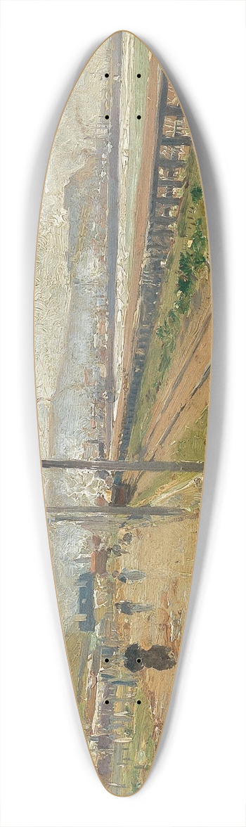 Theodor Von Hrmann - Uferbahn auf Jersey 39.3 inch art pintail longboard deck