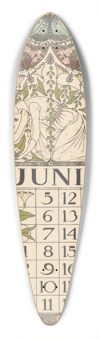 Theo Nieuwenhuis - Kalenderblad voor juni 1898 39.3 inch art pintail longboard deck
