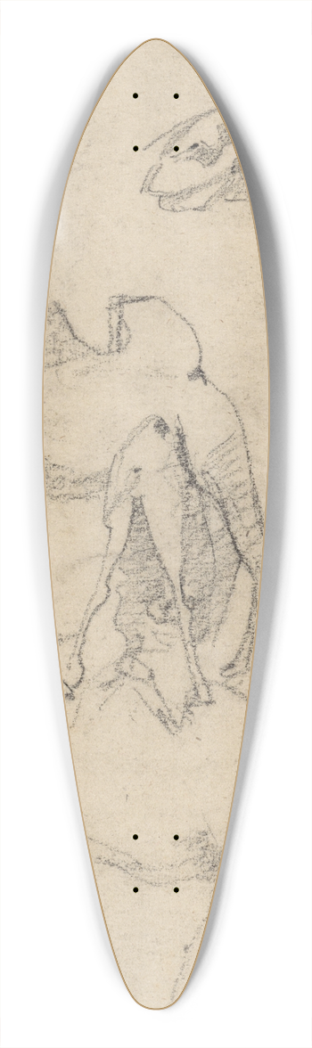 Theo Nieuwenhuis - Studies van kamelen 39.3 inch art pintail longboard deck