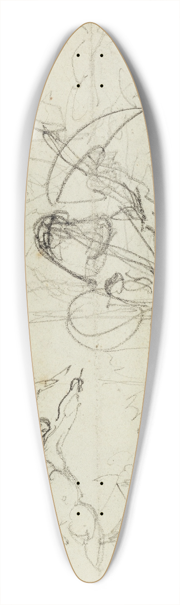 Thodore Gricault - Compositional studies 39.3 inch art pintail longboard deck
