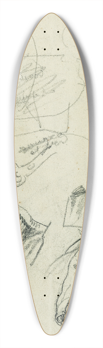 Thodore Gricault - Horse studies 39.3 inch art pintail longboard deck