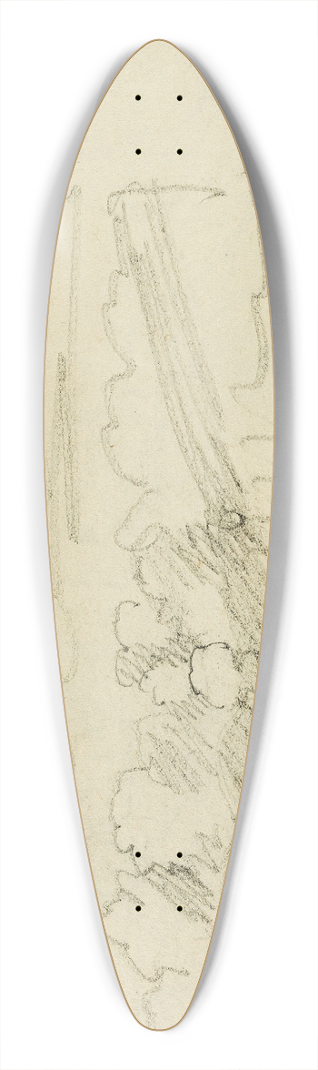 Thodore Gricault - Landscape with a row of trees 39.3 inch art pintail longboard deck