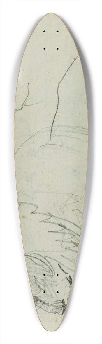 Thodore Gricault - Lion studies 39.3 inch art pintail longboard deck