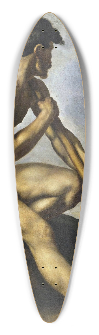 Thodore Gricault - Nude Warrior with a Spear 39.3 inch art pintail longboard deck