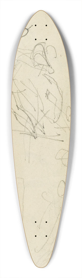 Thodore Gricault - Three compositional studies of figure group 39.3 inch art pintail longboard deck