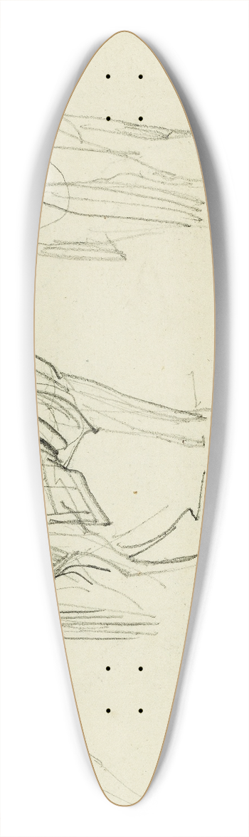 Thodore Gricault - Three horse studies 39.3 inch art pintail longboard deck