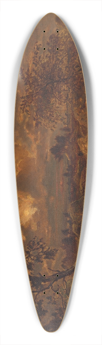 Thodore Rousseau - Sunset near Arbonne 39.3 inch art pintail longboard deck