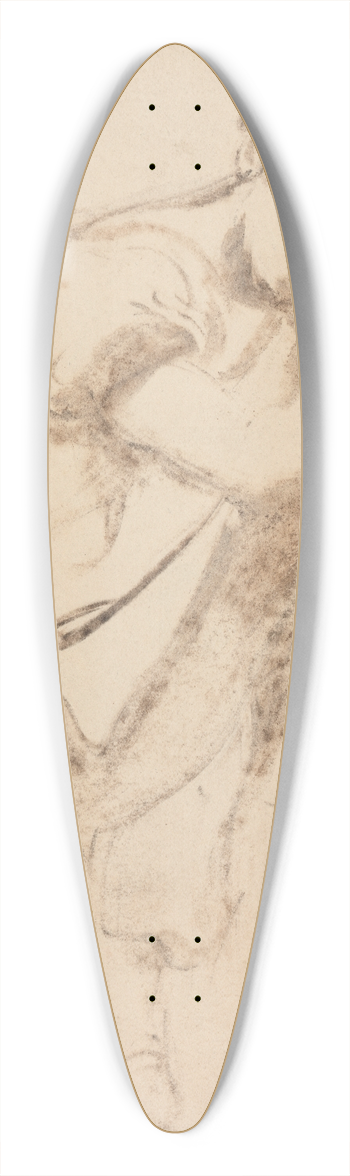 Thomas Barker - Study of a Young Girl Resting her Head on her Knee 39.3 inch art pintail longboard deck