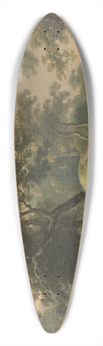 Thomas Barker - Woodland Landscape 39.3 inch art pintail longboard deck