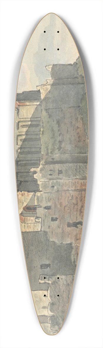 Thomas Bradshaw - Ruins of a Castle on a Rocky Coastline 39.3 inch art pintail longboard deck