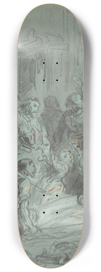 Gustave Dor - A Dramatic Scene with a Fainting Woman 8.25 inch art skate deck