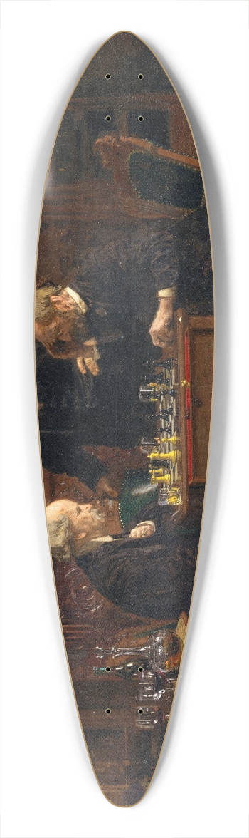 Thomas Eakins - The Chess Players 39.3 inch art pintail longboard deck