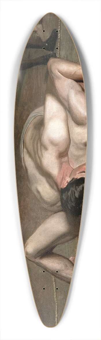 Thomas Eakins - Wrestlers 39.3 inch art pintail longboard deck
