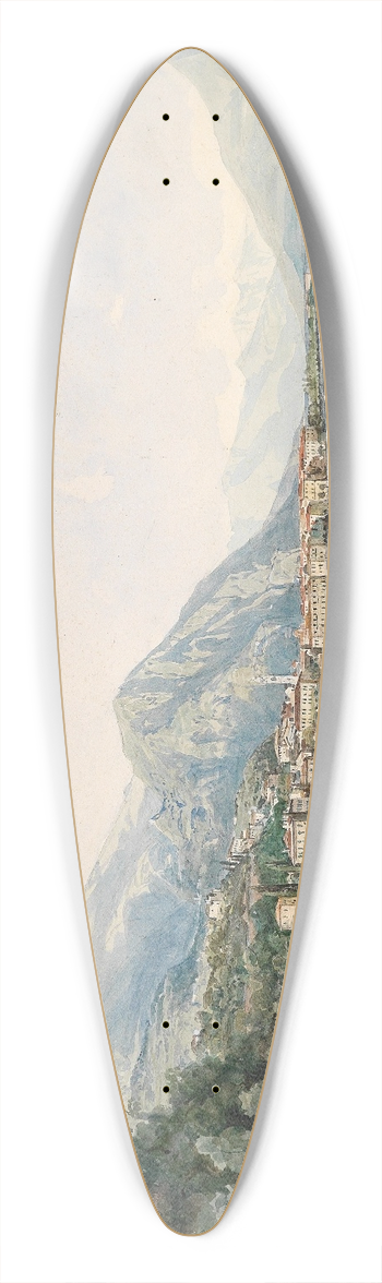 Thomas Ender - Blick ber den Comer See auf Bellaggio 39.3 inch art pintail longboard deck