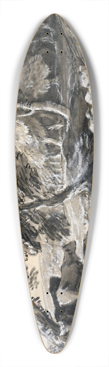 Thomas Gainsborough - A Shepherd Driving a Flock of Sheep through a Wood 39.3 inch art pintail longboard deck