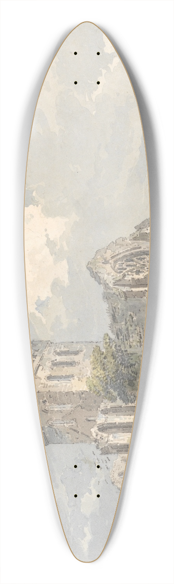 Thomas Girtin - Jedburgh Abbey, Roxburghshire 39.3 inch art pintail longboard deck