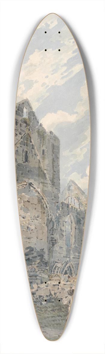 Thomas Girtin - Pluscardine Abbey, Elgin 39.3 inch art pintail longboard deck