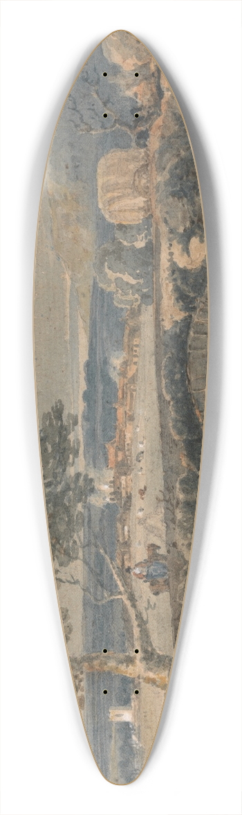 Thomas Girtin - The Old Bridge in Devon 39.3 inch art pintail longboard deck