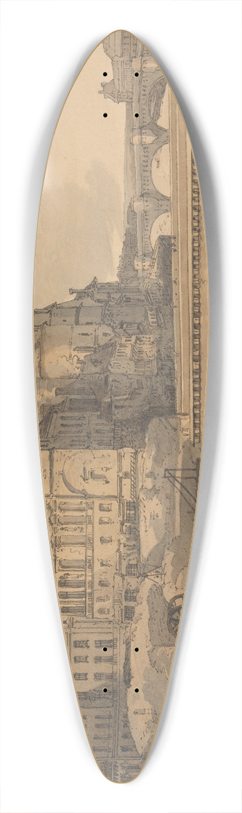 Thomas Girtin - View of Pont au Changes 39.3 inch art pintail longboard deck