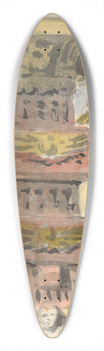 Thomas Grieve - Design for an Egyptian Column 39.3 inch art pintail longboard deck
