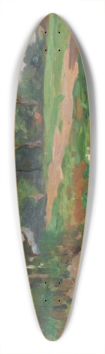 Thomas Herbst - Dorflandschaft mit Enten an einem Weiher 39.3 inch art pintail longboard deck