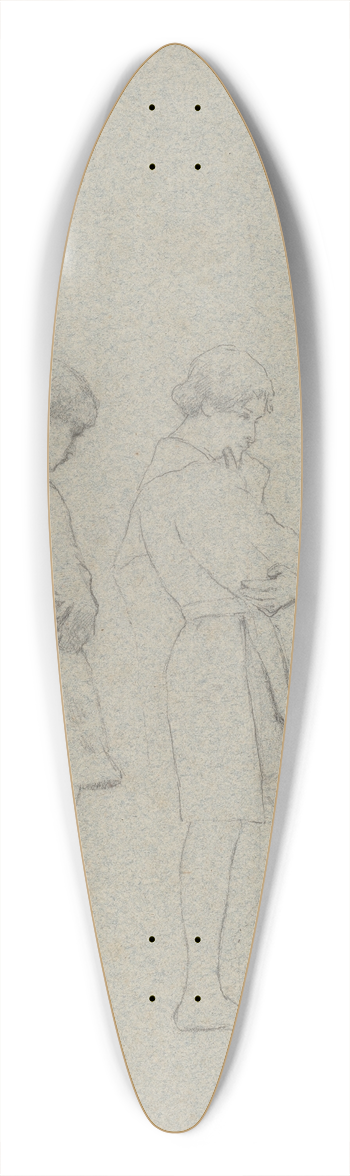 Thomas Hovenden - Studies for Elaine 39.3 inch art pintail longboard deck