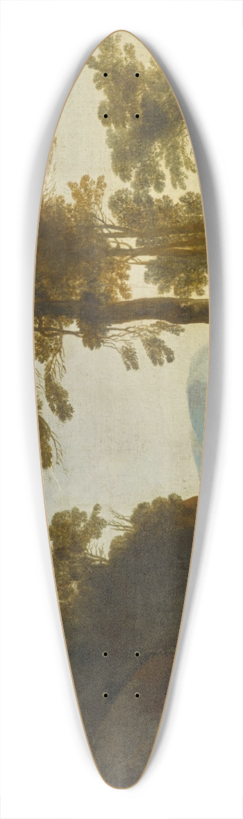 Thomas Jones - Extensive landscape with a shepherd and shepherdess and their flock 39.3 inch art pintail longboard deck