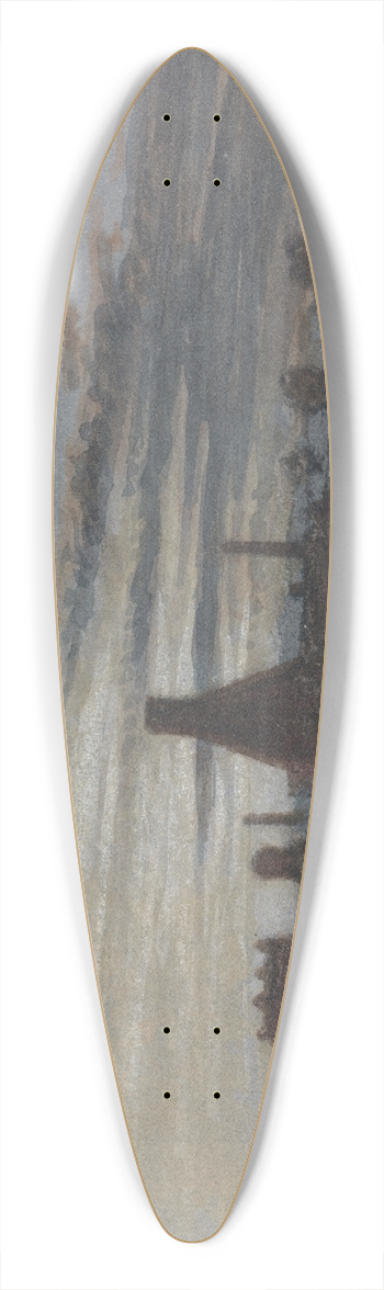 Thomas Lindsay - Oast House at Dusk 39.3 inch art pintail longboard deck