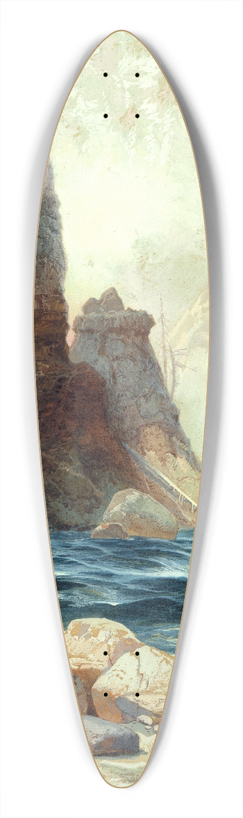 Thomas Moran - Above Tower Falls, Yellowstone 39.3 inch art pintail longboard deck