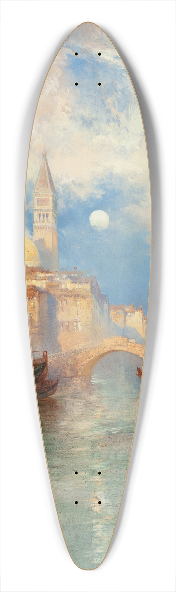 Thomas Moran - Moonrise, Chioggia, Venice 39.3 inch art pintail longboard deck