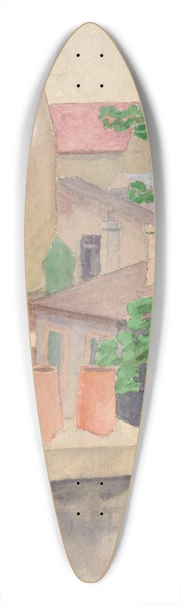 Thomas Pollock Anshutz - Rooftops, St. Cloud 39.3 inch art pintail longboard deck