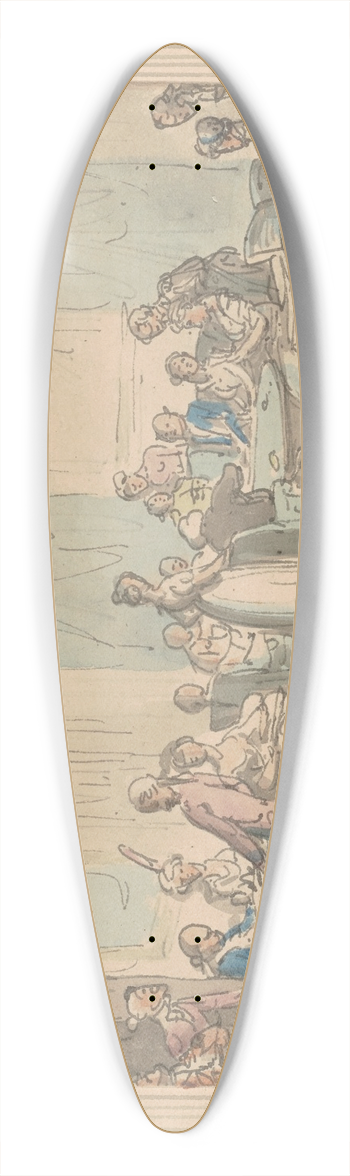 Thomas Rowlandson - An evening party 39.3 inch art pintail longboard deck
