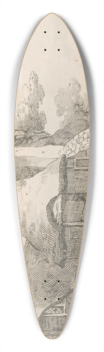 Thomas Rowlandson - A thatch roof farmhouse 39.3 inch art pintail longboard deck