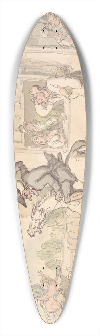 Thomas Rowlandson - Dr. Syntax with a Balky Horse Before an Inn 39.3 inch art pintail longboard deck