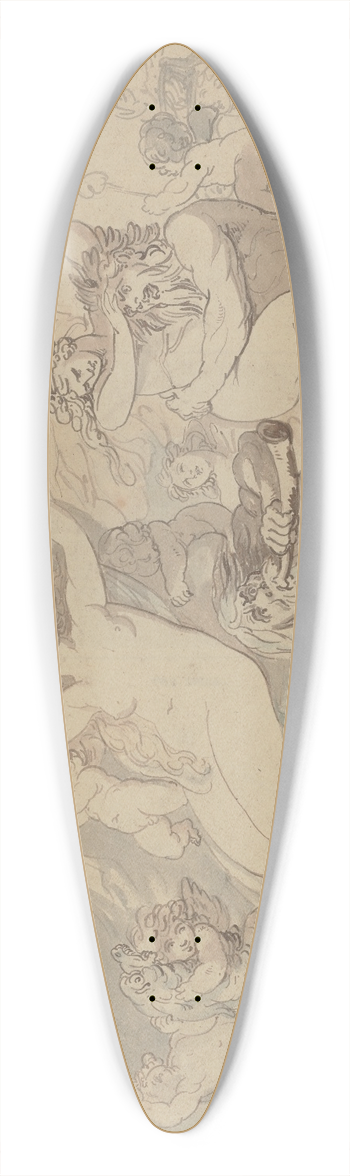 Thomas Rowlandson - Nymphs and tritons 39.3 inch art pintail longboard deck