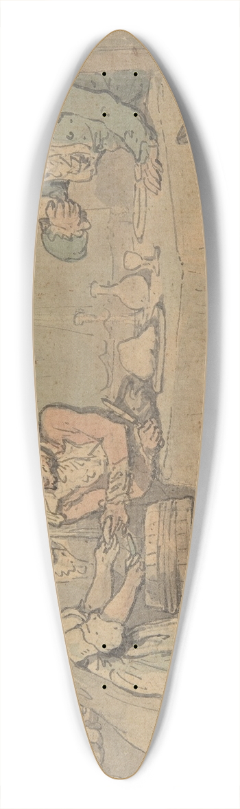 Thomas Rowlandson - Tavern scene 39.3 inch art pintail longboard deck