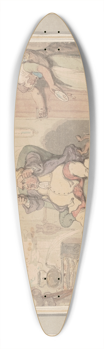 Thomas Rowlandson - The disaster 39.3 inch art pintail longboard deck