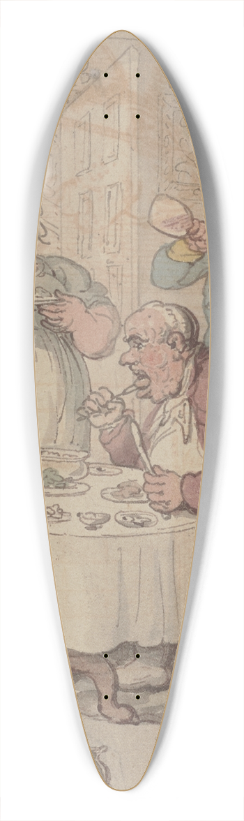 Thomas Rowlandson - The glutton 39.3 inch art pintail longboard deck