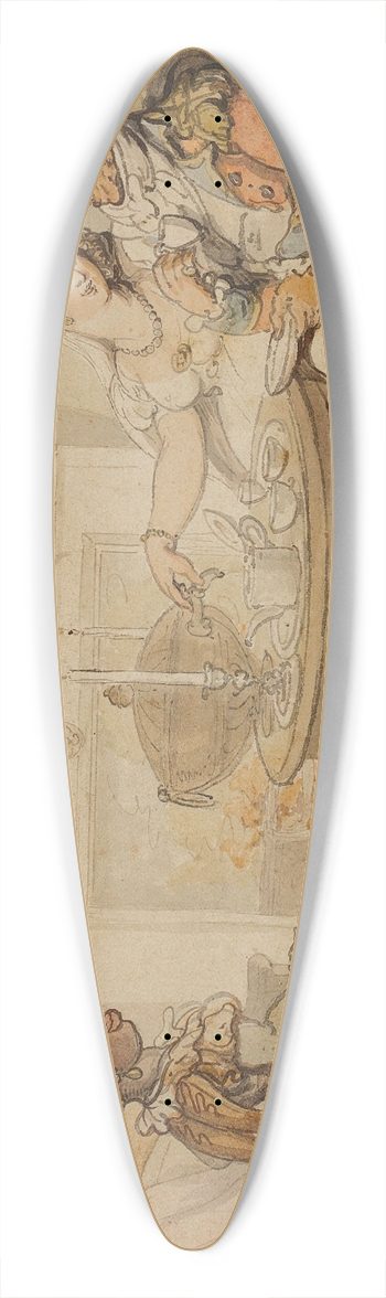 Thomas Rowlandson - The Tea Party 39.3 inch art pintail longboard deck