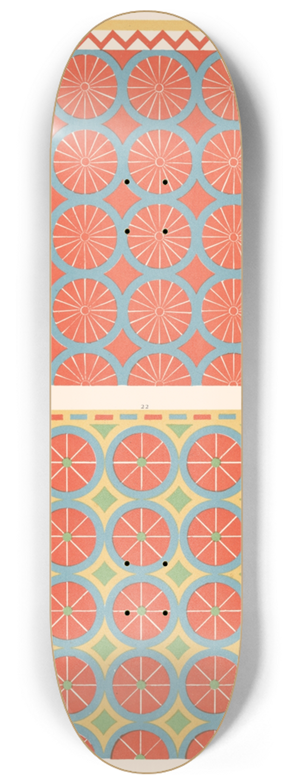 Gustave Jquier - 22. Plafond du Tombeau de Hiq-er-Neheh (n64), 23. Plafond du Tombeau de Tenna (n 76) 8.25 inch art skate deck