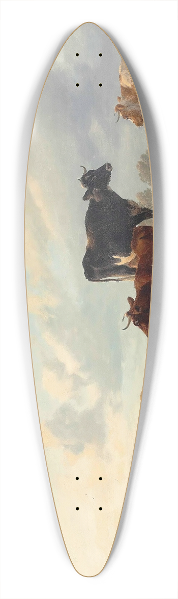Thomas Sidney Cooper - Cattle By A River 39.3 inch art pintail longboard deck