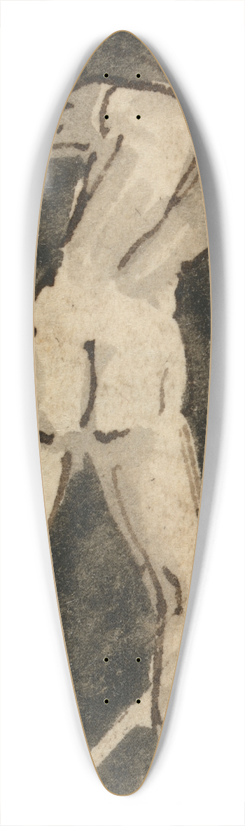 Thomas Stothard - Back of Naked Figure 39.3 inch art pintail longboard deck