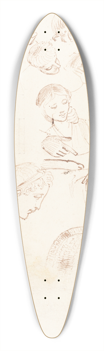 Thomas Stothard - Sheet of Studies 39.3 inch art pintail longboard deck